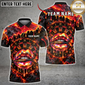 Maxcorners Darts Fire Flame Gorilla Face Orange Red Personalized Name 3D Unisex Shirt