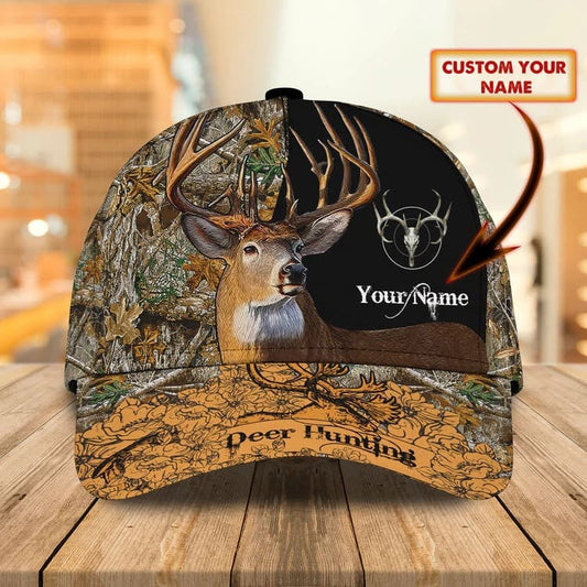 Maxcorners Personalized Deer Hunting Cap Gift for Dad and Son, 3D Classic Cap All Over Printed for Hunters LM0402