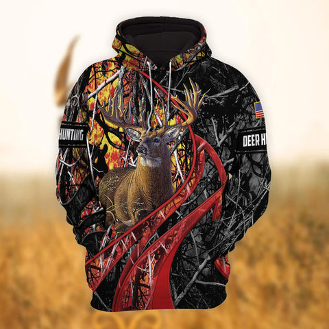 Customized Unique Hunting Style 1 Hoodie Deer Hunting 3D Hunter Gift Dad Hunting Present