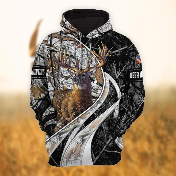 Customized Unique Hunting Style 5 Hoodie Deer Hunting 3D Hunter Gift Dad Hunting Present