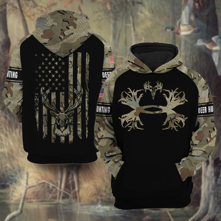 Premium Deer Hunting Hoodie 3D All Over Print Camo style 4 Limited Edition Multicolor Gift For Hunter