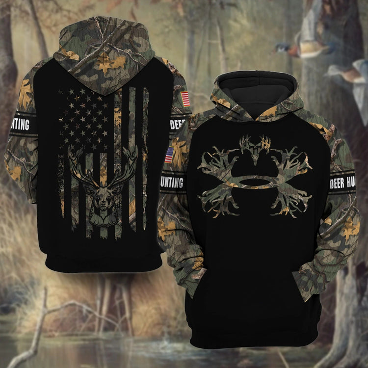 Premium Deer Hunting Hoodie 3D All Over Print Camo style 1 Limited Edition Multicolor Gift For Hunter