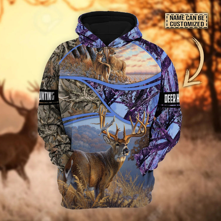 Custom Name For Hunting Lover Deer Hunting Style 6 Hoodie pullover 3D Print Gift For Hunter Dad