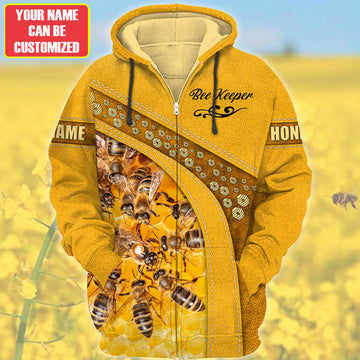 Maxcorners Personalized Name Bee Keeper All Over Printed Unisex Shirt LM1304