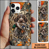 Maxcorners Duck Hunting German Shorthaired Pointer Orange Camo Duck Retrieval Personalized Name 3D Phone Case - German Wirehaired Pointer