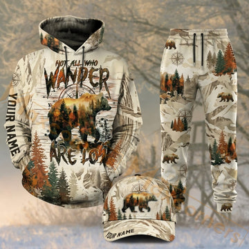 Maxcorners Hunting Not All Who Wander Deer Bear Forest Camo Personalized 3D Shirts