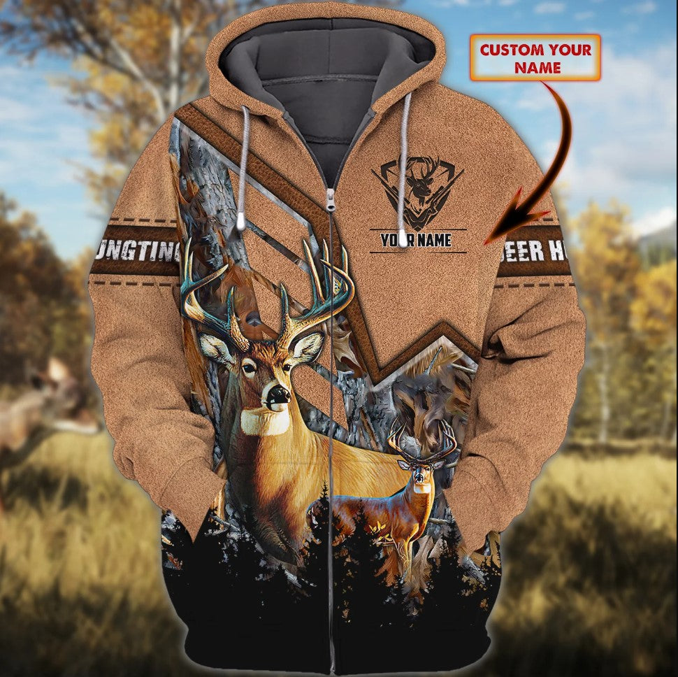 Maxcorners Custom Name Hunting Deer Shirt 3D All Over Printed Clothes