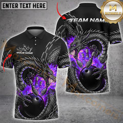 Maxcorners Bowling Dragon Fire Multicolor Customized Name, Team Name 3D Shirts