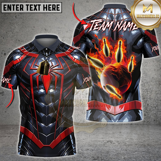 Maxcorners Web Hero Bowling Multi Options Personalized Name, Team Name 3D Shirts