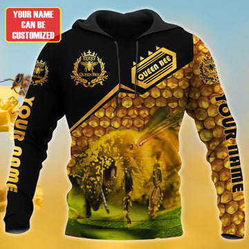 Maxcorners Personalized Name Queen Bee All Over Printed Unisex Shirt LM1304