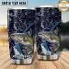 Maxcorners Fishing Tumbler Navy Camouflage Angler Design Personalized Name Tumbler (13 Species)