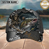 Maxcorners Fishing Skull Angler Torn Metal Personalized 3D Cap