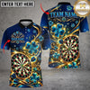 Maxcorners Darts Lucky Clover Shamrock Gold Filigree Target Board Graphic Multicolor Customized Name, Team Name 3D Shirts