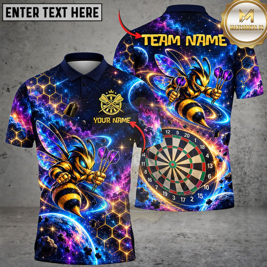 Maxcorners Darts Blue Purple Phoenix Bird Electric Lightning Dartboard Personalized Name 3D Unisex Shirt