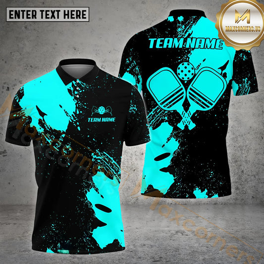 Maxcorners Pickleball Ball Ink Colorful Customized Name, Team Name 3D Shirt (4 colors)