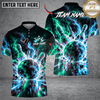 Maxcorners Bowling Bowling Ball & Fiery Energy Burst Graphic Multicolor Customized Name, Team Name 3D Shirts