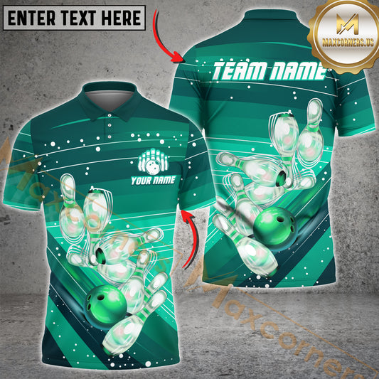 Maxcorners Light Pattern Bowling Jersey Multicolor Options Personalized Name, Team Name 3D Shirt (4 Colors)