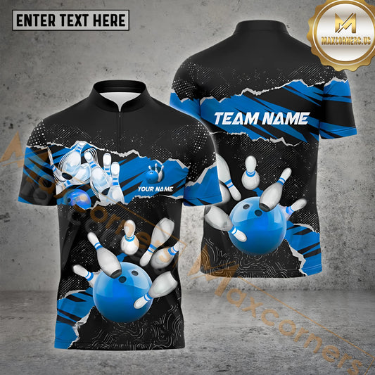 Maxcorners Strike Zone Bowling Shirt Jersey Multicolor Options Personalized Name, Team Name 3D Shirt (4 Colors)