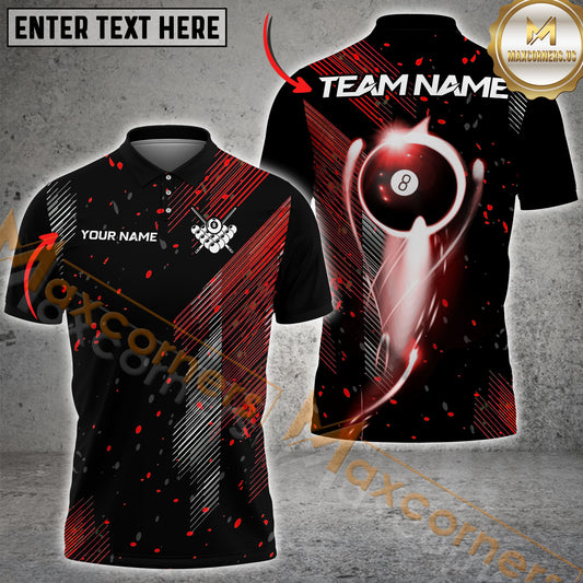 Maxcorners 8 Ball Green Neon Strike Billiards Jersey Multicolor Options Personalized Name, Team Name 3D Shirt (4 Colors)