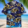 Maxcorners Personalized Blue Hot Rod Classic Car Hawaiian Shirt, Custom Photo Car Aloha Shirts