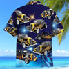 Maxcorners Personalized Blue Hot Rod Classic Car Hawaiian Shirt, Custom Photo Car Aloha Shirts