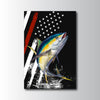 Maxcorners Tuna Fishing Strong Motion Water Splash American Flag Design Personalized Name 3D Poster