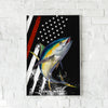 Maxcorners Tuna Fishing Strong Motion Water Splash American Flag Design Personalized Name 3D Poster