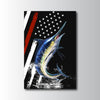 Maxcorners Marlin Fishing Aggressive Strike Water Splash American Flag Design Personalized Name 3D Poster