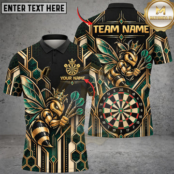 Maxcorners Darts Golden Egyptian Anubis Ornamental Classic Dartboard Personalized Name 3D Unisex Shirt