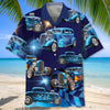 Maxcorners Personalized Hot Rod Blue Style Hawaiian Shirt, Custom Photo Car Aloha Shirts