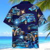 Maxcorners Personalized Hot Rod Blue Style Hawaiian Shirt, Custom Photo Car Aloha Shirts