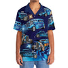 Maxcorners Personalized Hot Rod Blue Style Hawaiian Shirt, Custom Photo Car Aloha Shirts