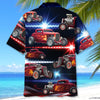 Maxcorners Personalized Hot Rod America Patriot Hawaiian Shirt, Custom Photo Car Aloha Shirts