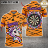 Maxcorners Darts Orange Black Fierce Head Classic Dartboard Personalized Name 3D Unisex Shirt
