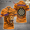 Maxcorners Darts Orange Black Fierce Head Classic Dartboard Personalized Name 3D Unisex Shirt