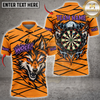 Maxcorners Darts Orange Black Fierce Head Classic Dartboard Personalized Name 3D Unisex Shirt