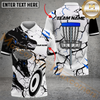 Maxcorners Wolf Strike Disc Golf Polo Shirt Personalized Name, Team Name 3D Shirt (4 Colors)