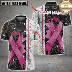 Maxcorners Billiard Pink Ribbon Pool Awareness Personalized Name 3D Unisex Shirt