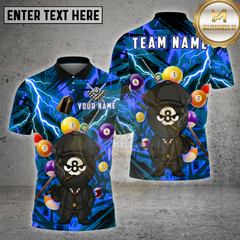 Maxcorners Billards Shirts 8 Ball Pool Lightning Billiard Balls Multi Options Personalized Name, Team Name 3D Shirt
