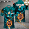 Maxcorners Darts Phoenix Flame Customized Name, Team Name 3D Polo Shirt