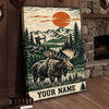 Maxcorners Wildlife Outdoor Autumn Hunting Collage Personalized Canvas Wall Art