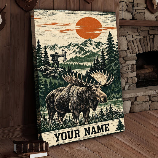 Maxcorners Wildlife Outdoor Autumn Hunting Collage Personalized Canvas Wall Art