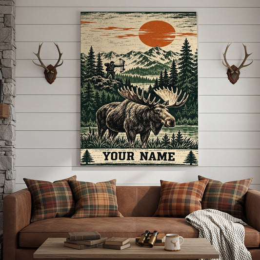 Maxcorners Wildlife Outdoor Autumn Hunting Collage Personalized Canvas Wall Art