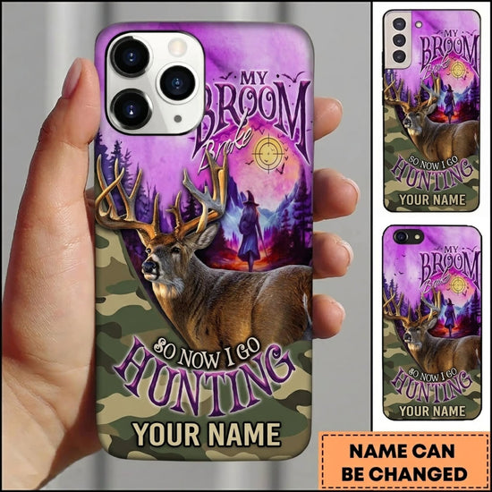 Maxcorners Hunting Deer Dream Purple Galaxy Camo Personalized Name 3D Phone Case