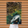 Maxcorners Salmon Fishing Underwater Camo Scene Design Personalized Name 3D Poster