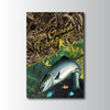 Maxcorners Salmon Fishing Underwater Camo Scene Design Personalized Name 3D Poster