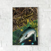 Maxcorners Salmon Fishing Underwater Camo Scene Design Personalized Name 3D Poster