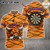 Maxcorners Darts Orange Black Fierce Head Classic Dartboard Personalized Name 3D Unisex Shirt