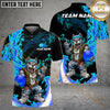 Maxcorners Fire Strike Wolf Disc Golf Polo Personalized Name, Team Name 3D Shirt (4 Colors)
