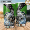 Maxcorners Fishing Tumbler Green Black Star Patchwork Design Personalized Name Tumbler (13 Species)